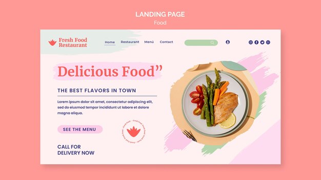 Delicious food banner template