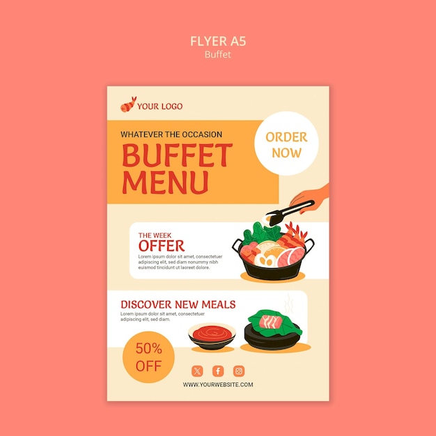 delicious food buffet template