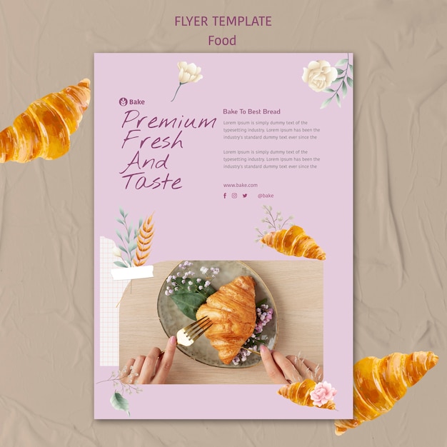 Free PSD delicious food  flyer template