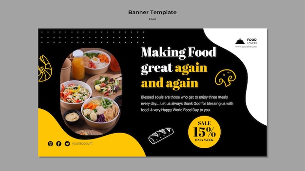 Free PSD delicious food horizontal banner