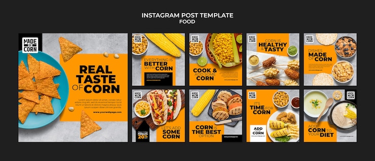 Free PSD delicious food instagram posts template