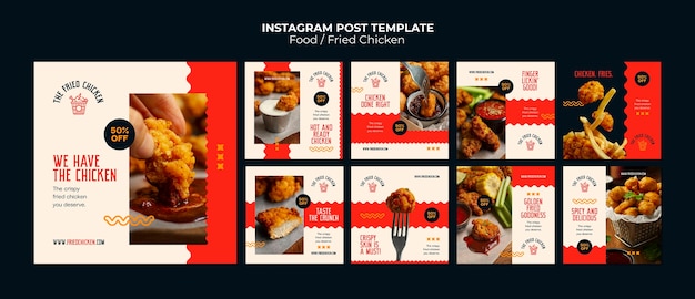 無料PSD おいしい食べ物instagram投稿テンプレート