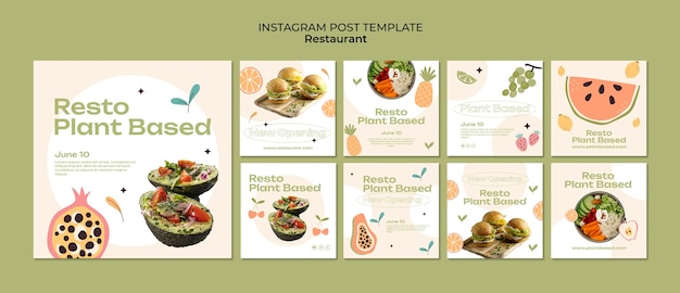 PSD gratuito modello di post di instagram di cibo delizioso