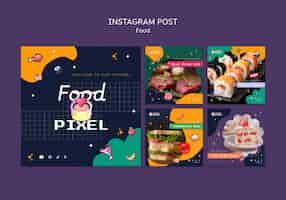 무료 PSD 맛있는 음식 instagram 게시물 템플릿