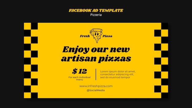 PSD gratuito delizioso modello di facebook per pizzeria
