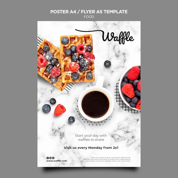 PSD gratuito modello di poster di cibo delizioso