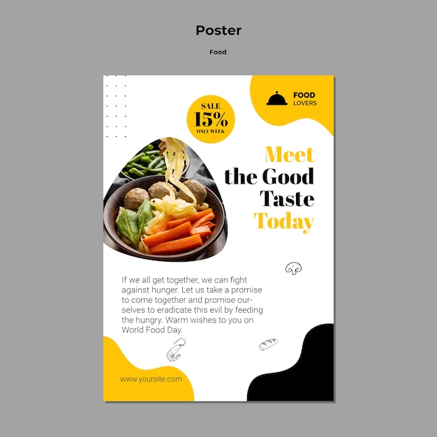 Free PSD delicious food poster template