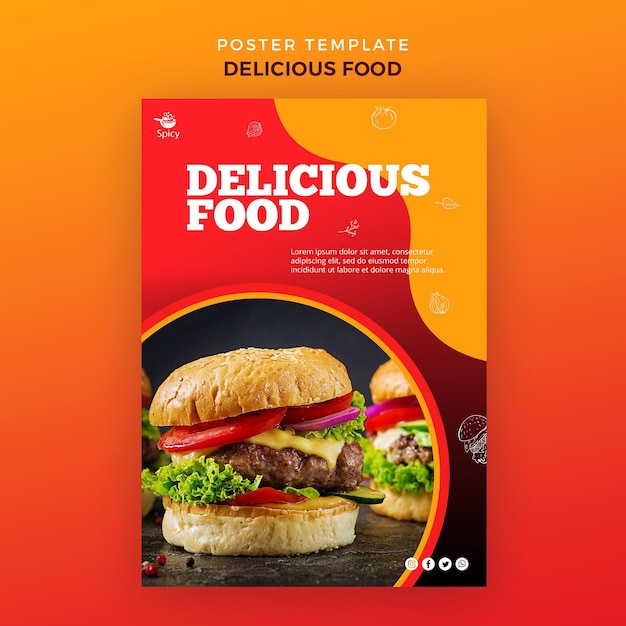 Delicious Food Poster – Free PSD Template for Download