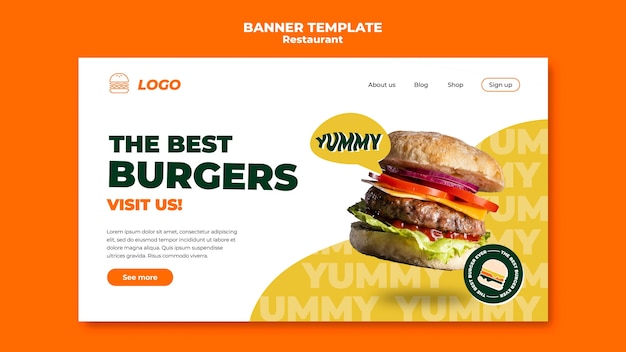 Free PSD delicious food restaurant banner template