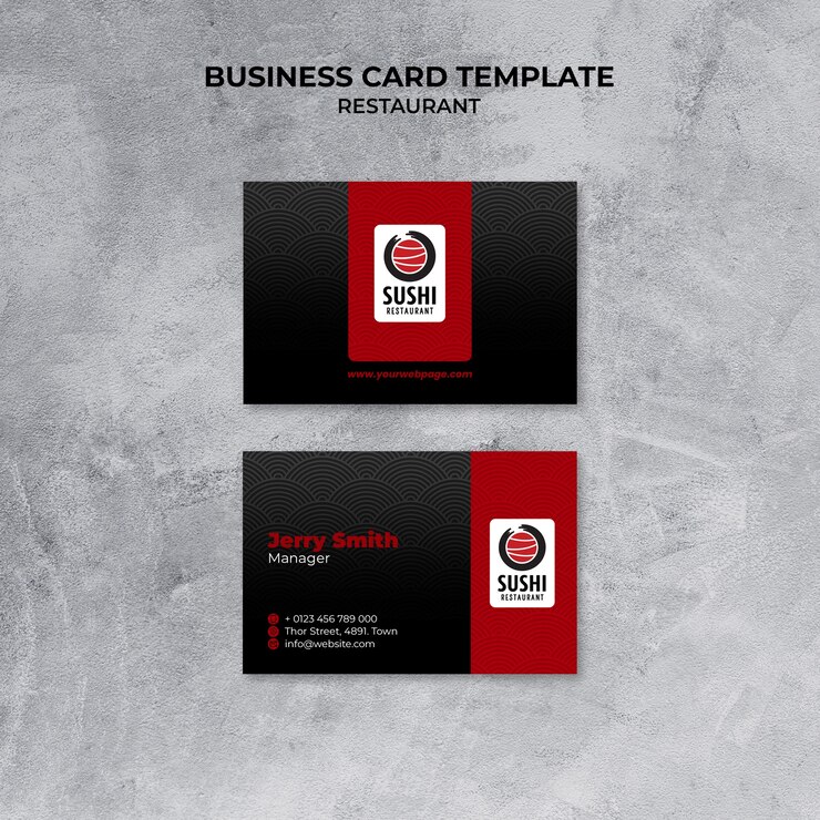 Free PSD delicious food restaurant business card template