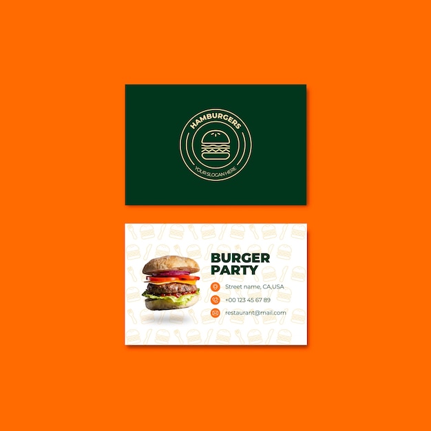 Free PSD delicious food restaurant business card