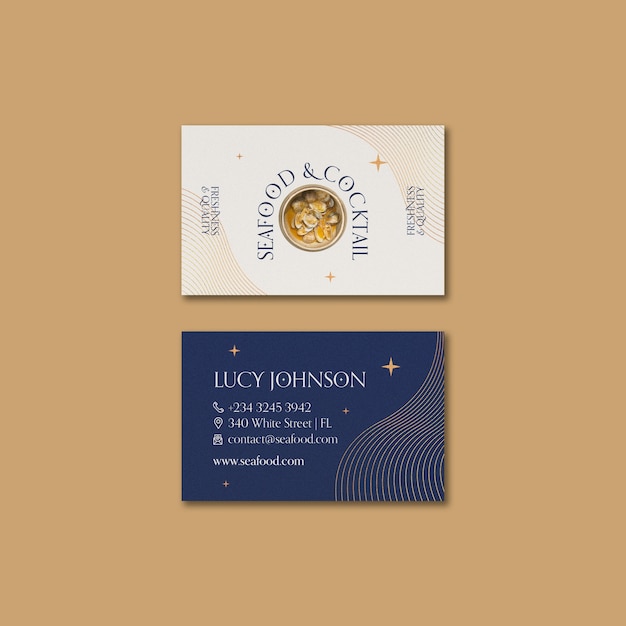 Free PSD delicious food restaurant business card