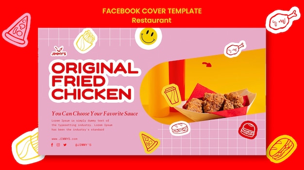 Free PSD delicious food restaurant facebook cover