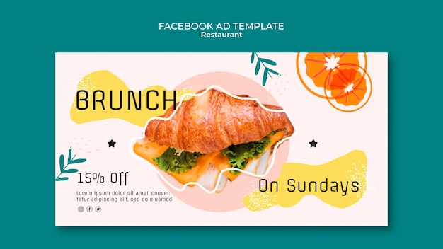 Free PSD delicious food restaurant facebook template