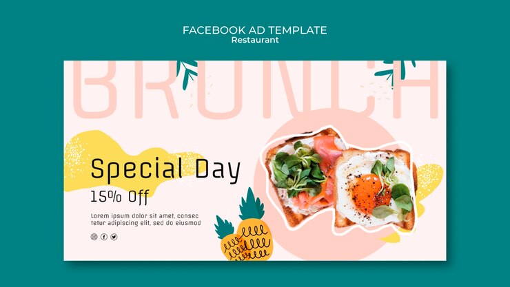 Free PSD delicious food restaurant facebook template