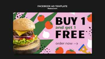 Free PSD delicious food restaurant facebook template