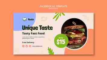 Free PSD delicious food restaurant facebook template