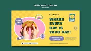 Free PSD delicious food restaurant facebook template