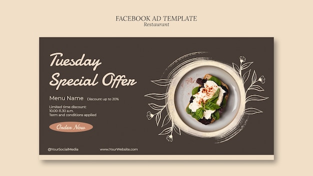 Delicious food restaurant facebook template