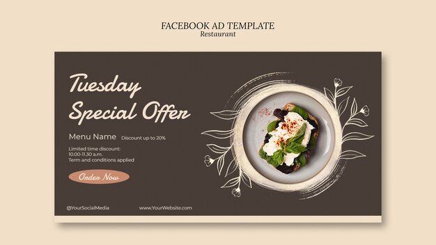 delicious food restaurant facebook template