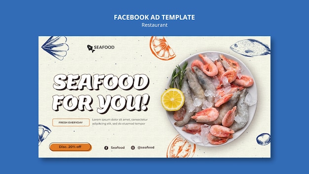 Modello facebook per ristorante di cibo delizioso