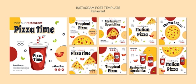 PSD gratuito post di instagram del ristorante di cibo delizioso