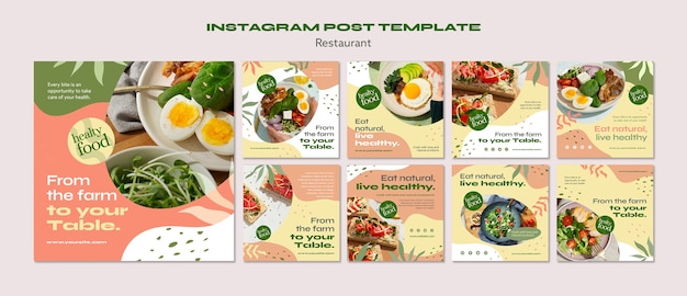 Delicious food restaurant instagram posts