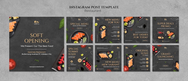 Free PSD delicious food restaurant instagram posts