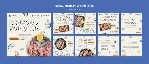 Free PSD delicious food restaurant instagram posts