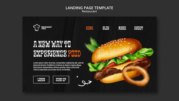 Delicious food restaurant landing page  template