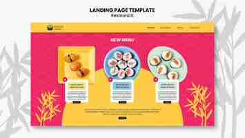 無料PSD おいしいレストランのランディングページテンプレート