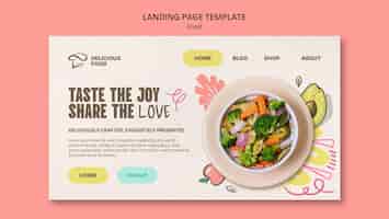Free PSD delicious food restaurant landing page template