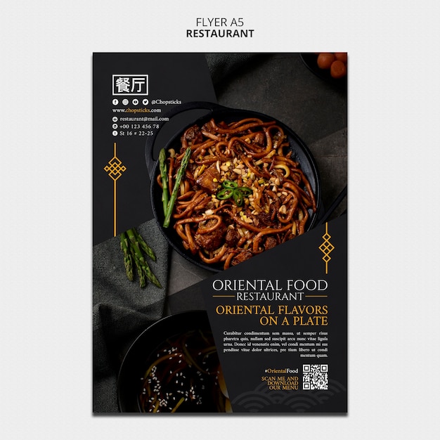 Delicious food restaurant poster template