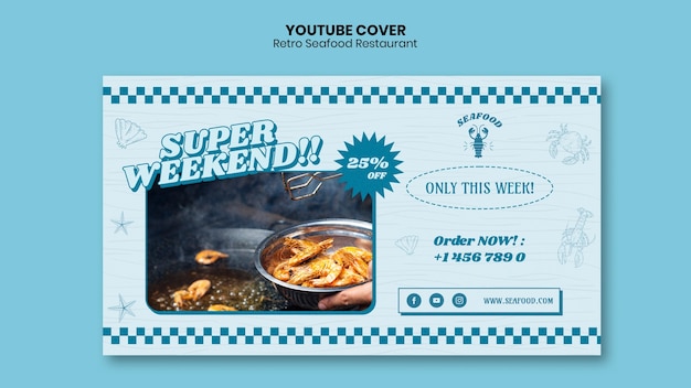 Free PSD delicious food restaurant youtube cover