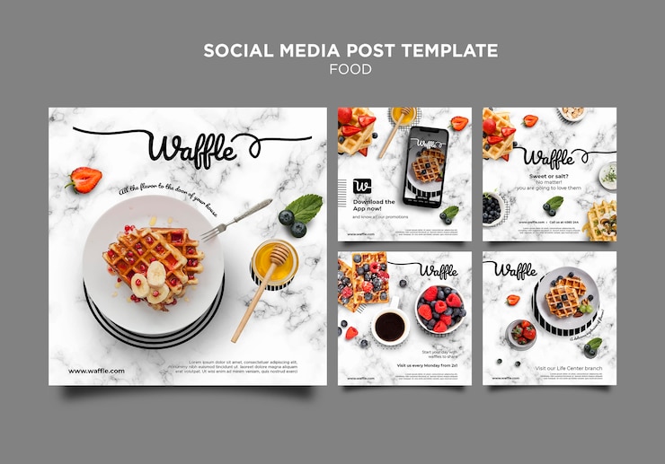 Free PSD delicious food social media post template