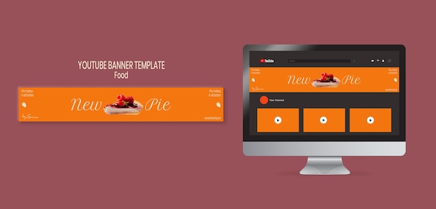 Free PSD delicious food youtube banner template