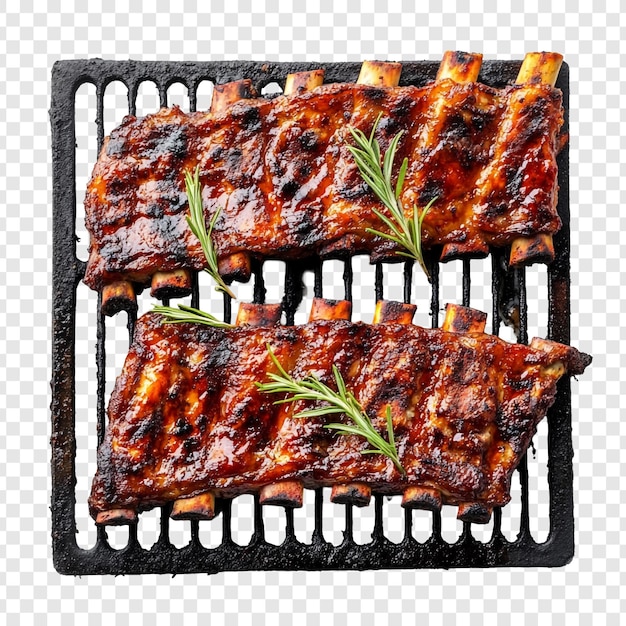 Delicious Grilled BBQ Ribs with Rosemary