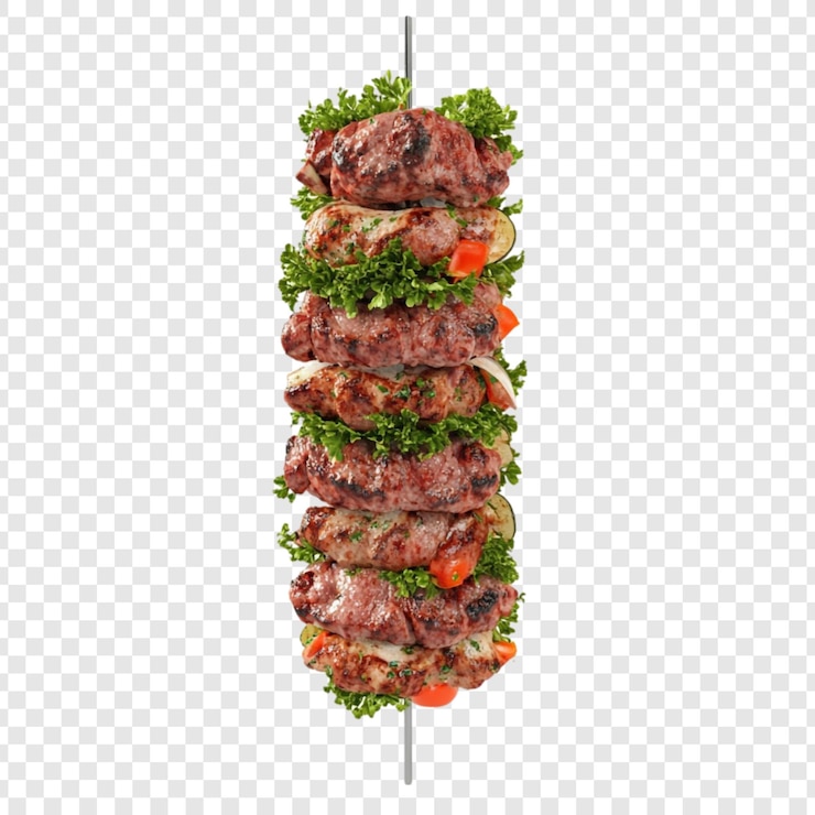Free PSD delicious grilled meat skewer appetizing bbq feast flavorful summer grill
