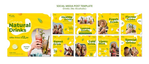 Delicious healthy drink social media posts