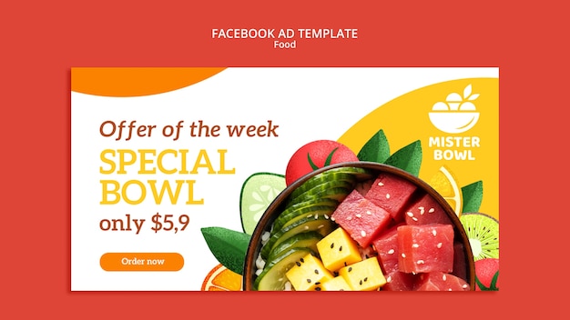 Free PSD delicious healthy food facebook template