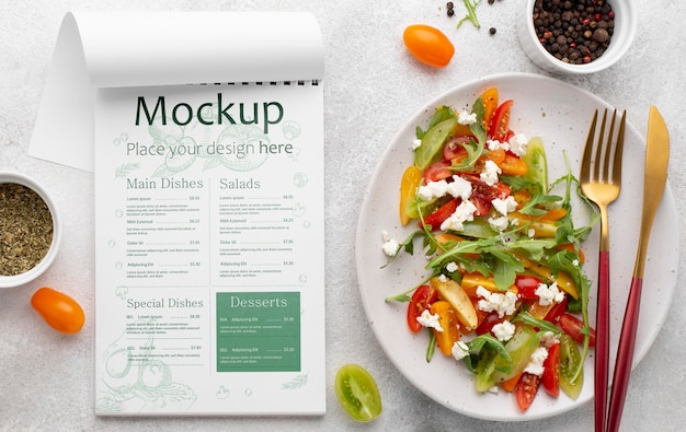 Download Free Psd Copy Space With Fresh Salad Mock Up