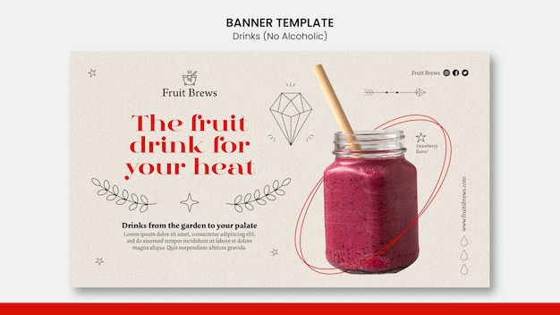 Free PSD delicious healthy smoothie banner template