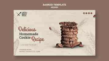 Free PSD delicious homemade cookie recipe banner template