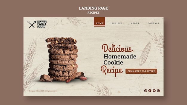 Delicious homemade cookie recipe landing page