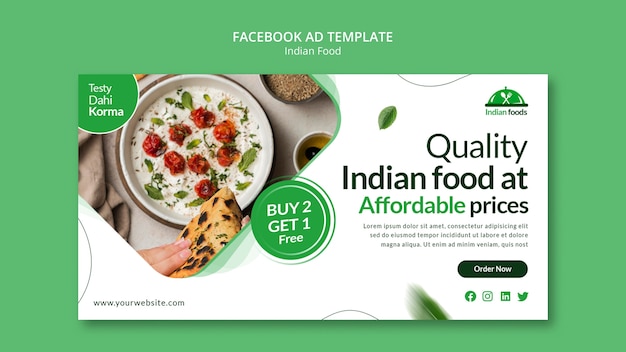 Free PSD delicious indian food facebook template