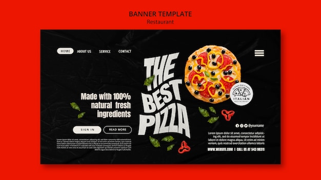 Free PSD delicious italian food banner  template