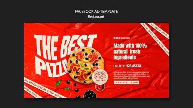 無料PSD おいしいイタリア料理facebookテンプレート