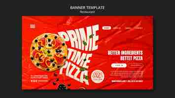 Free PSD delicious italian food horizontal banner template