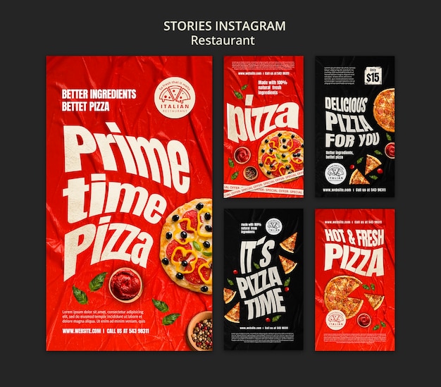 Deliziose storie di instagram di cibo italiano