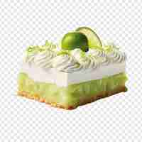 無料PSD 透明な背景に分離された美味しいキーライムクリームケーキ